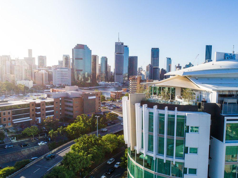 The Point Brisbane Hotel Экстерьер фото Aerial view of the Brisbane CBD